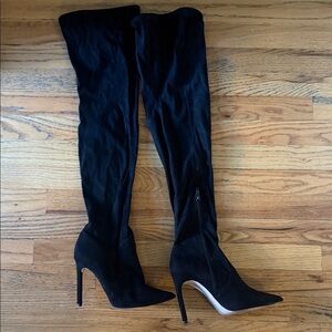 H&M faux suede Black Over-the-Knee Boots